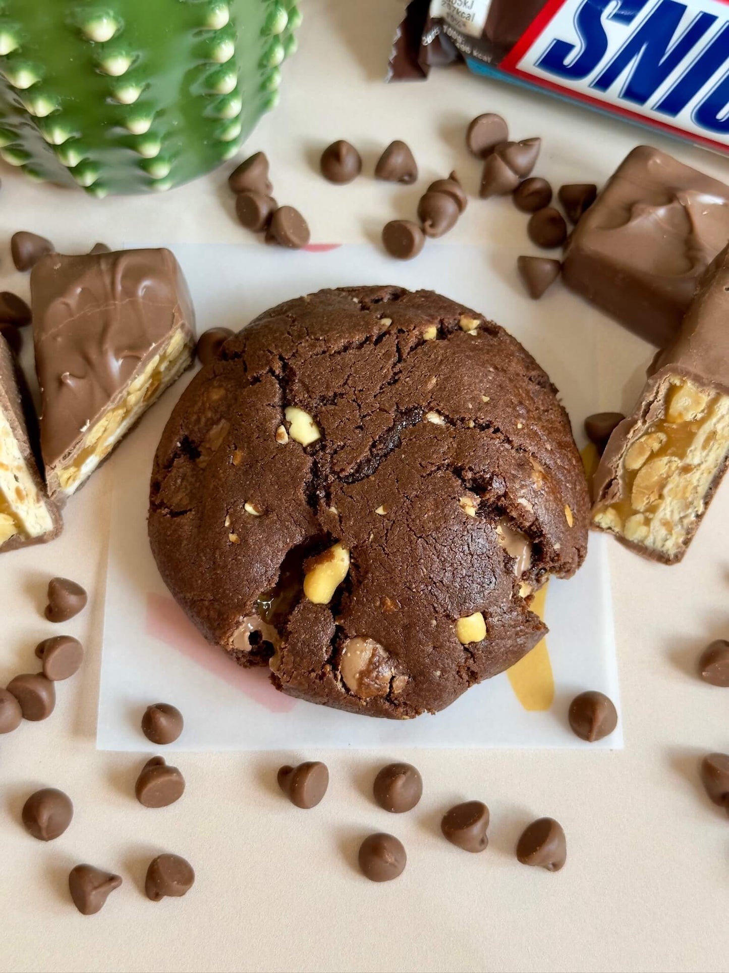 Snickers Stuffed Cookie