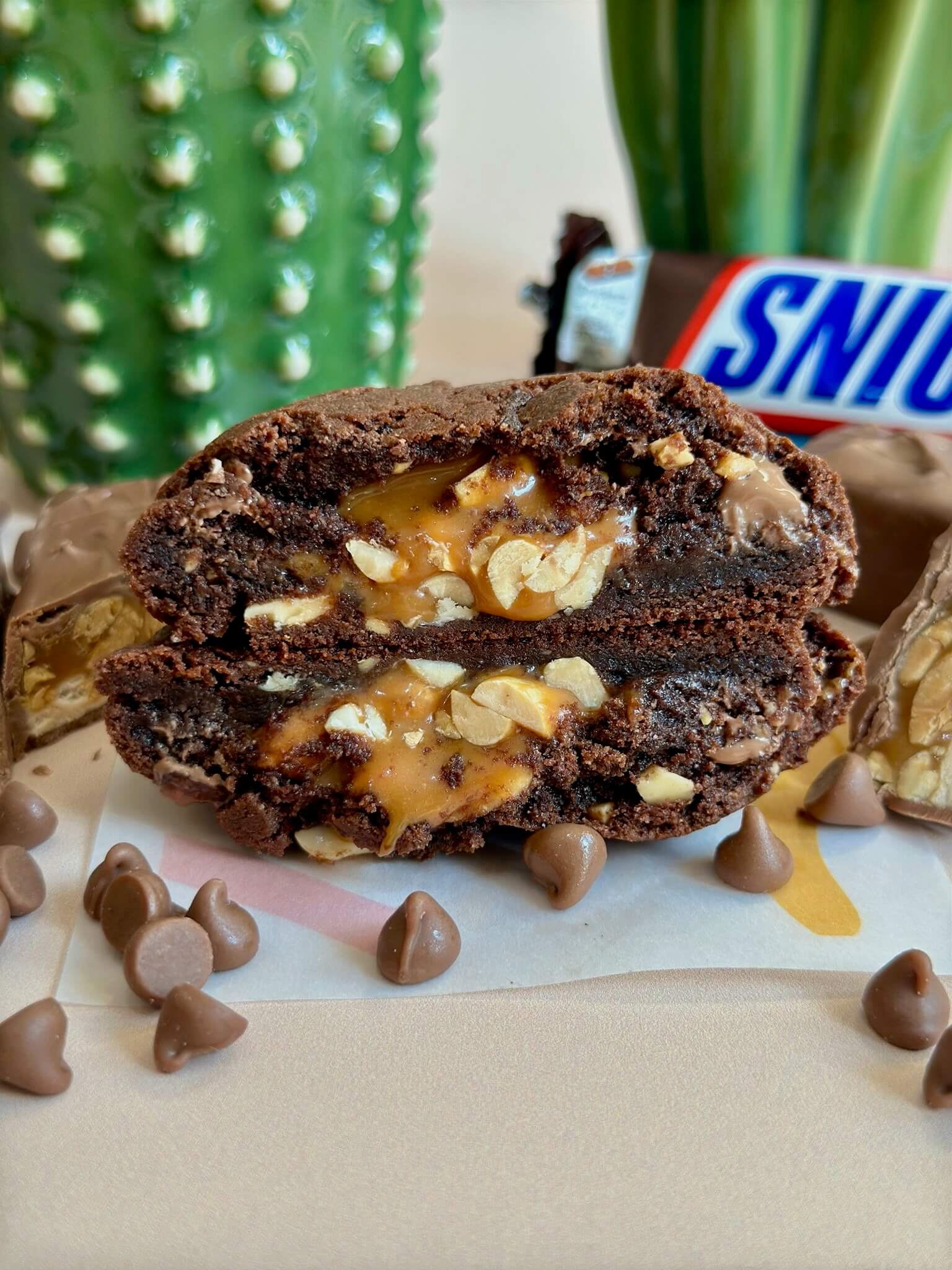 Snickers Stuffed Cookie filling